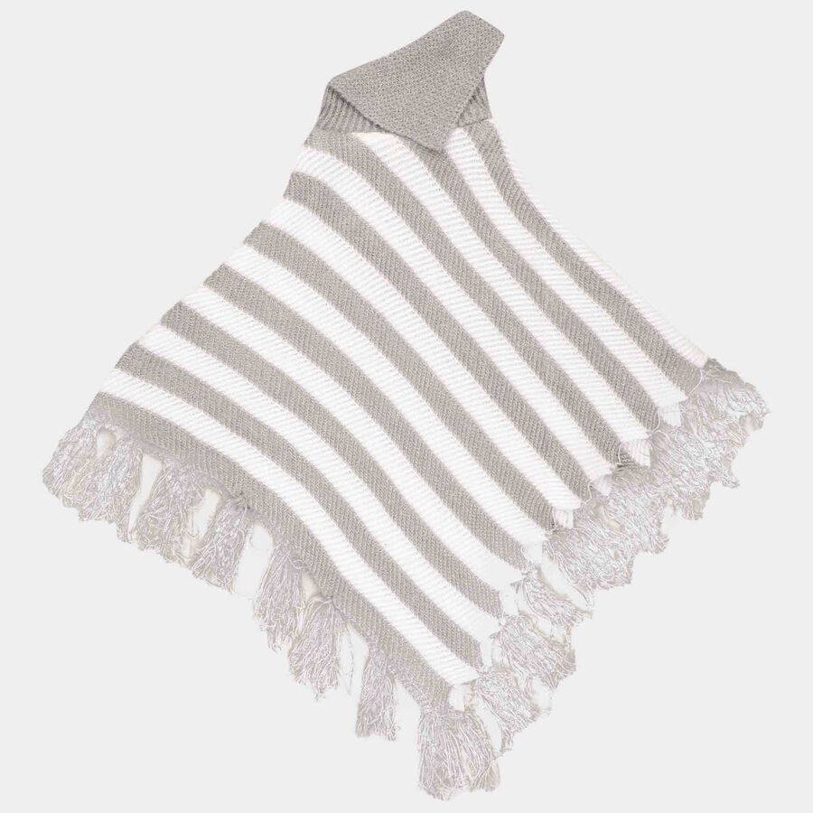 Girls Regular Round Neck Pullover, हल्का ग्रे, large image number null