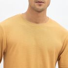 Men's Muted Mustard Round Neck Casual T-Shirt, Mustard, small image number null