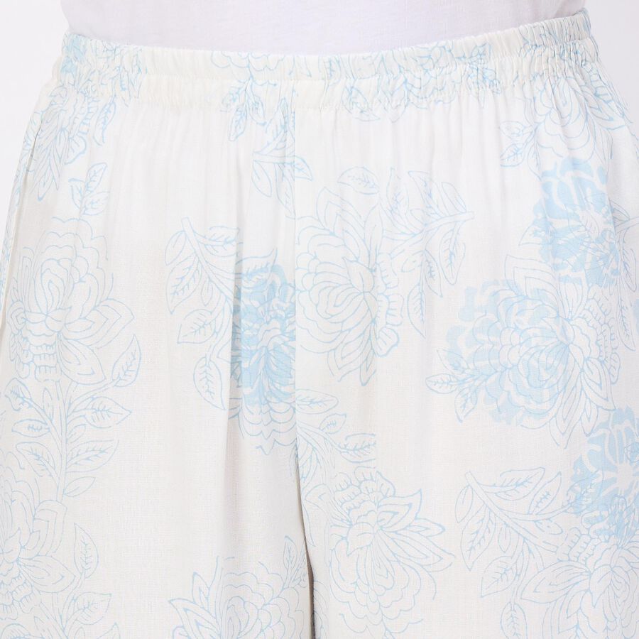 Women's Pale Powder Blue Floral Printed Ethnic Set, Light Blue, large