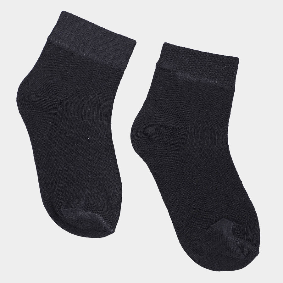 Girls Solid Basic Socks, Black, large image number null