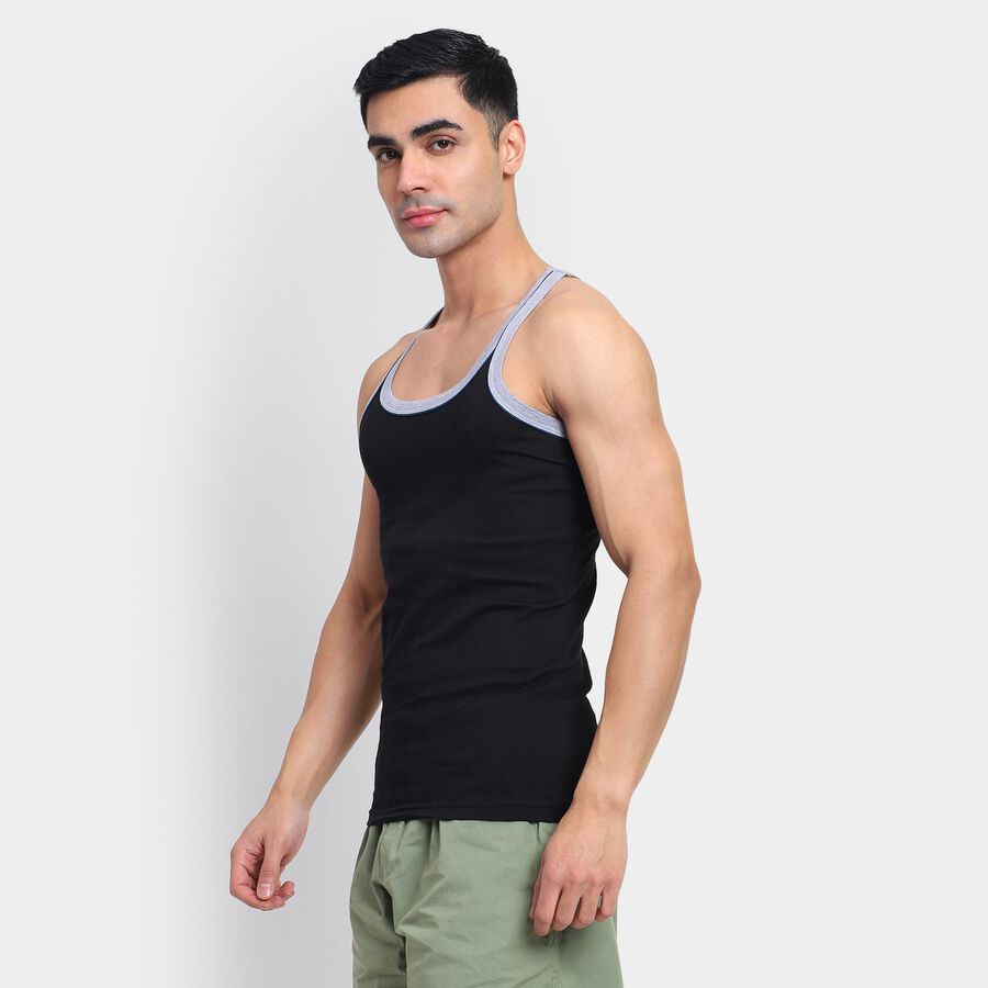 Men's 100% Cotton Gym T-Shirt , काला, large