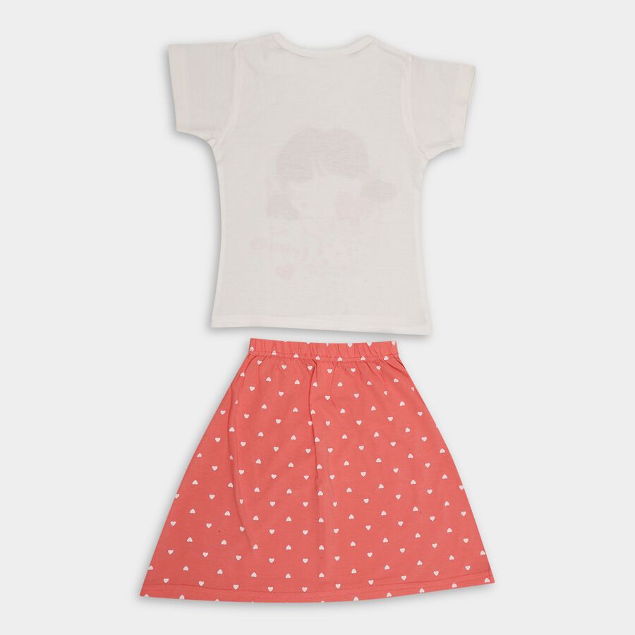 Girls' Top Skirt, Coral, large image number null