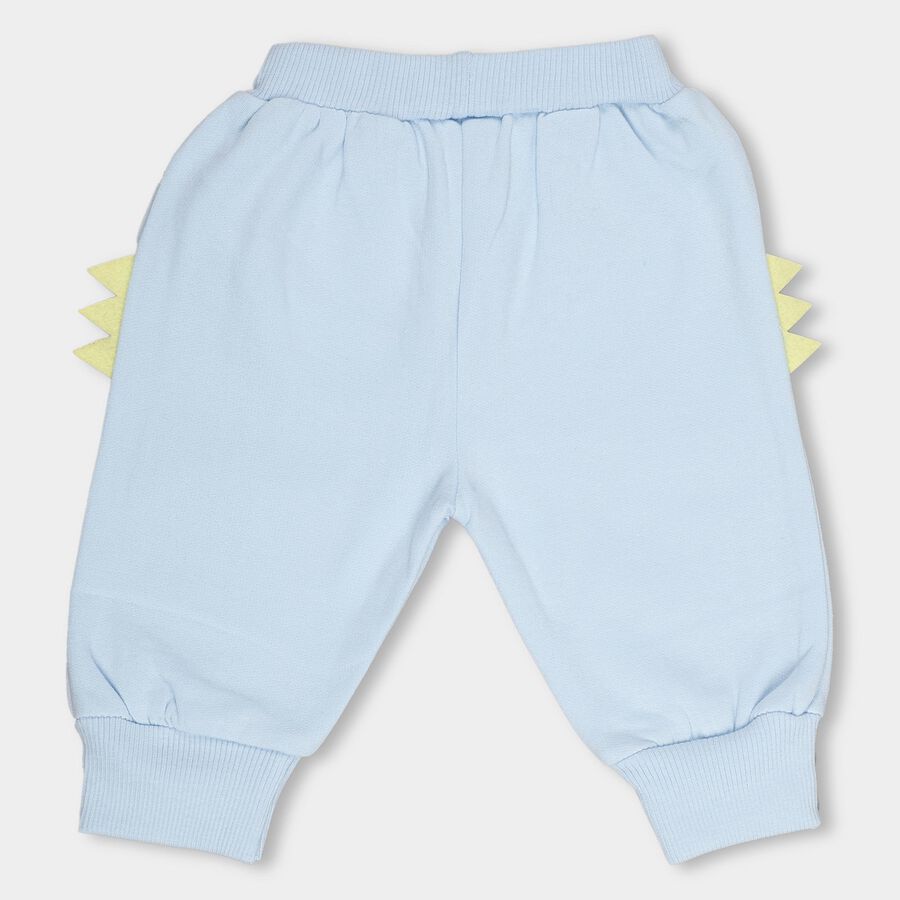 Infants Baby Blue Cartoon Printed Cotton Blend Pyjama, Light Blue, large image number null