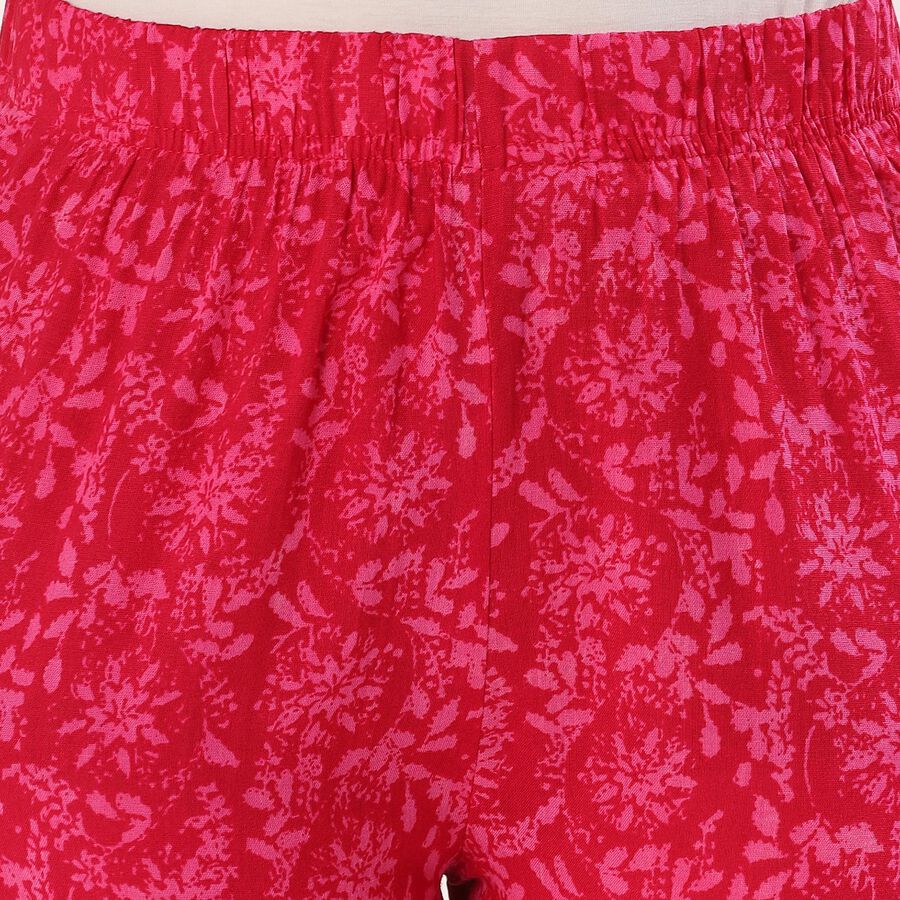 Women's Bright Fuchsia Pink Printed Ethnic Set, गुलाबी, large image number null