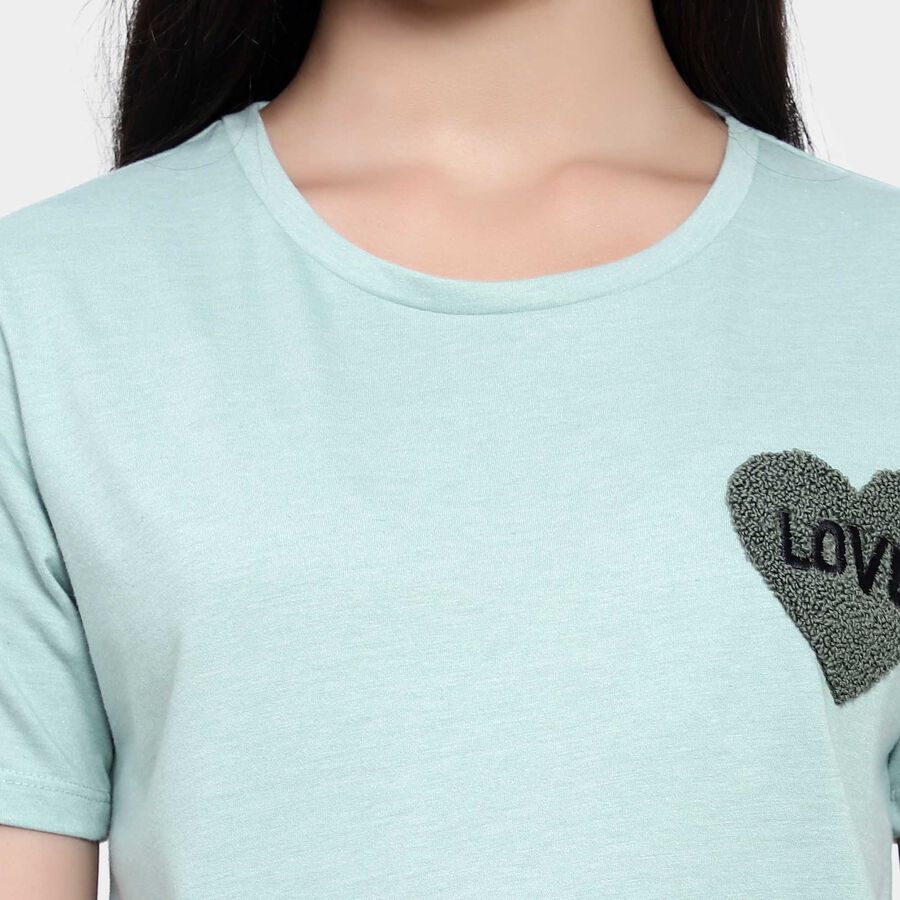 Round Neck T-Shirt, Light Green, large image number null