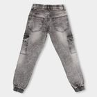 Boys Washed Grey Cargo Fit Jeans, Black, small image number null