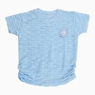 Girls Light Blue Round Neck Casual T-Shirt, हल्का नीला, small