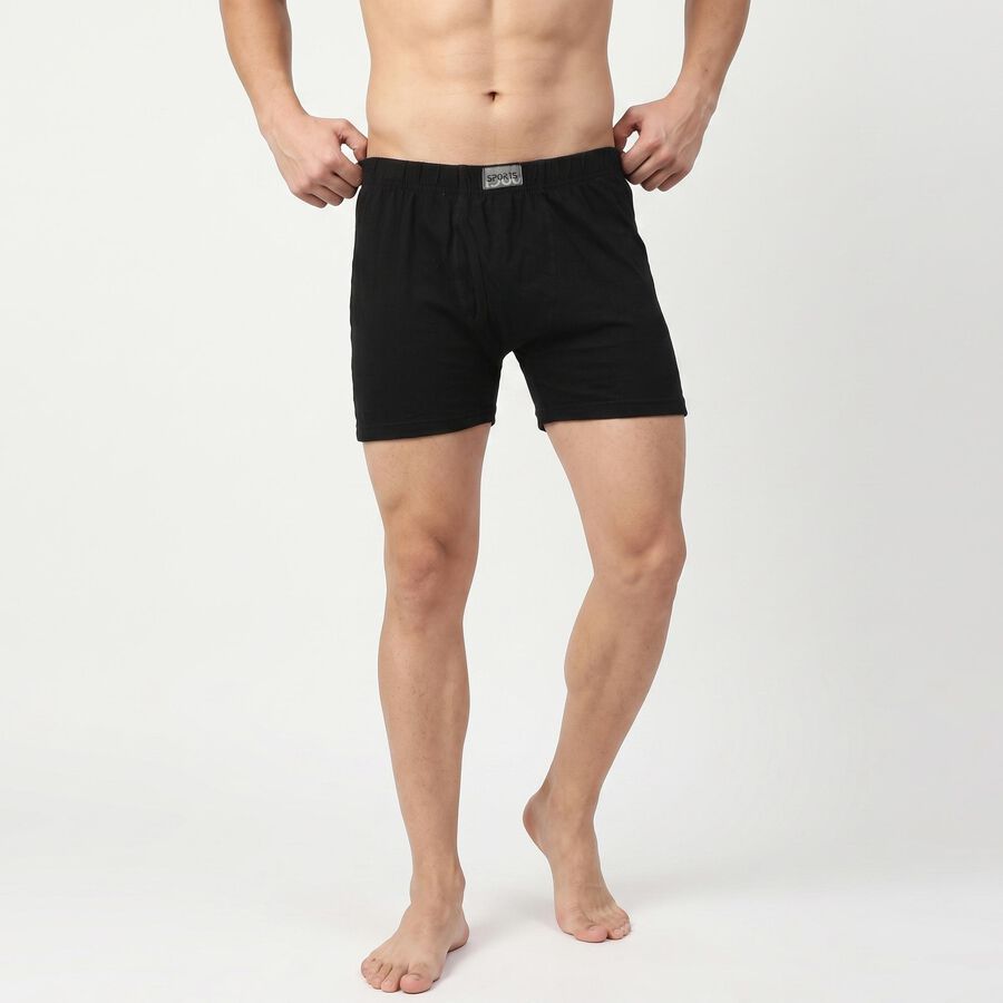Men's Black Regular Fit Trunks, काला, large