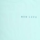 Boys Light Aqua Blue Cotton Round Neck Casual T-Shirt, हल्का नीला, small image number null