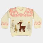 Infants' Peach Crew Neck Printed Pullover, पीच, small
