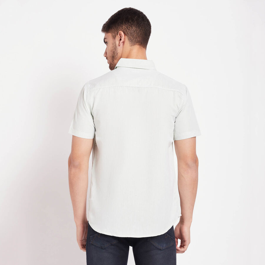 Solid Casual Shirt, Light Green, large image number null