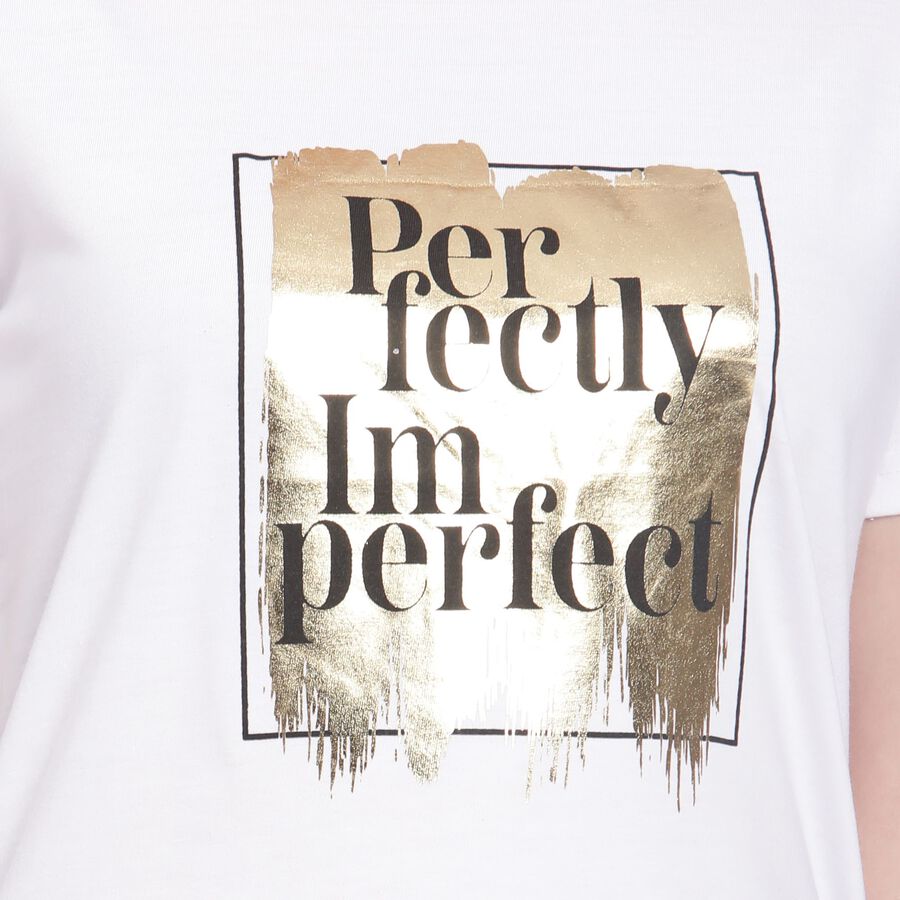 Ladies' Round Neck T-Shirt , सफ़ेद, large image number null
