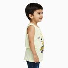 Infants' Soft Yellow Cotton Round Neck Casual Vest, पीला, small image number null