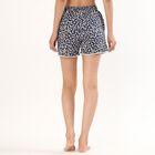 Women's Dark Navy Floral Printed Lace Trim Shorts, Navy Blue, small