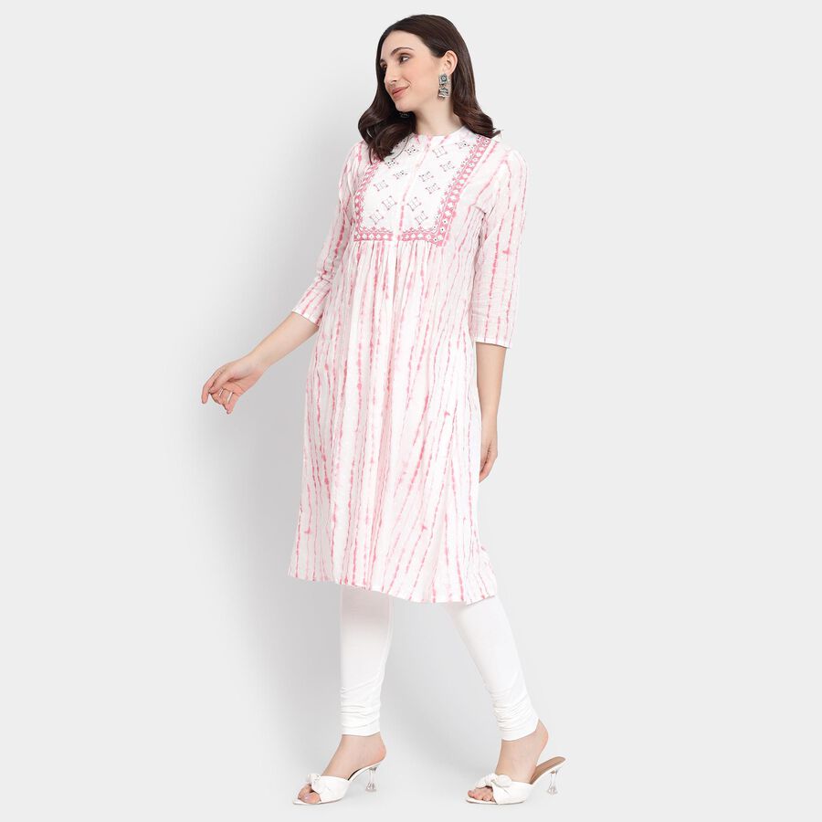 Ladies' 100% Cotton Kurta , गुलाबी, large image number null