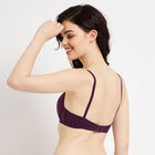 Half Lace Padded Bra, Wine, small image number null