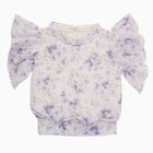Girls Soft Lavender Round Neck Romantic T-Shirt, Lilac, small
