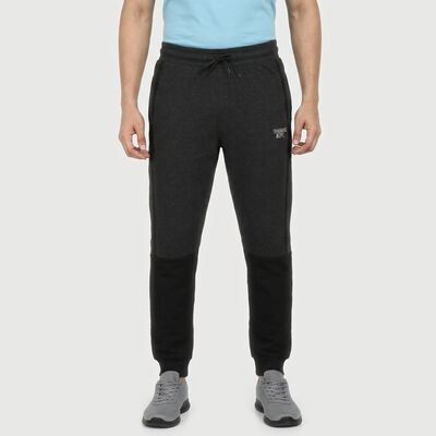 Men's Charcoal Jogger Fit Side-Piped Track Pants