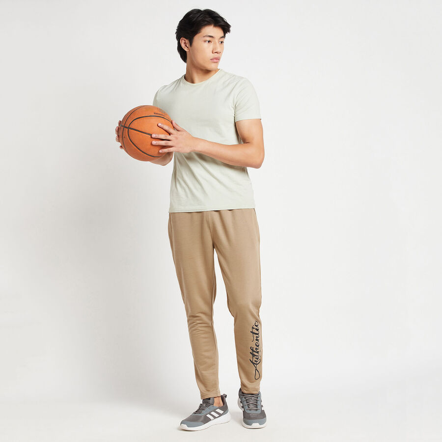 Solid Track Pants, Beige, large image number null