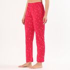 Women's Muted Charcoal Gray Relaxed Fit Solid Pyjama, Fuchsia, small