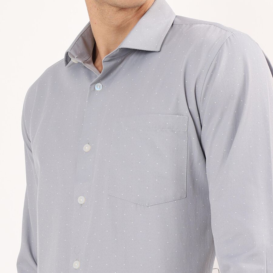 Men's Dark Grey Cut Away Collar Slim Fit Formal Shirt, Dark Grey, large image number null