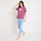 Ladies' 100% Cotton Round Neck T-Shirt , Pink, small