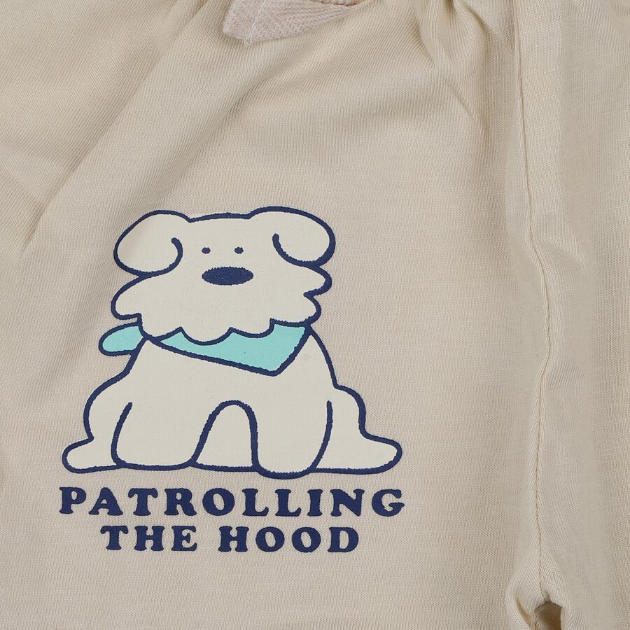 Infants Beige Cotton Half Pant, Beige, large