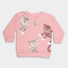 Infants Light Pink Cotton Crew Neck Casual Sweatshirt, हल्का गुलाबी, small image number null