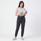 Women's Navy Blue Ribbed Thermal, मध्यम नीला, small