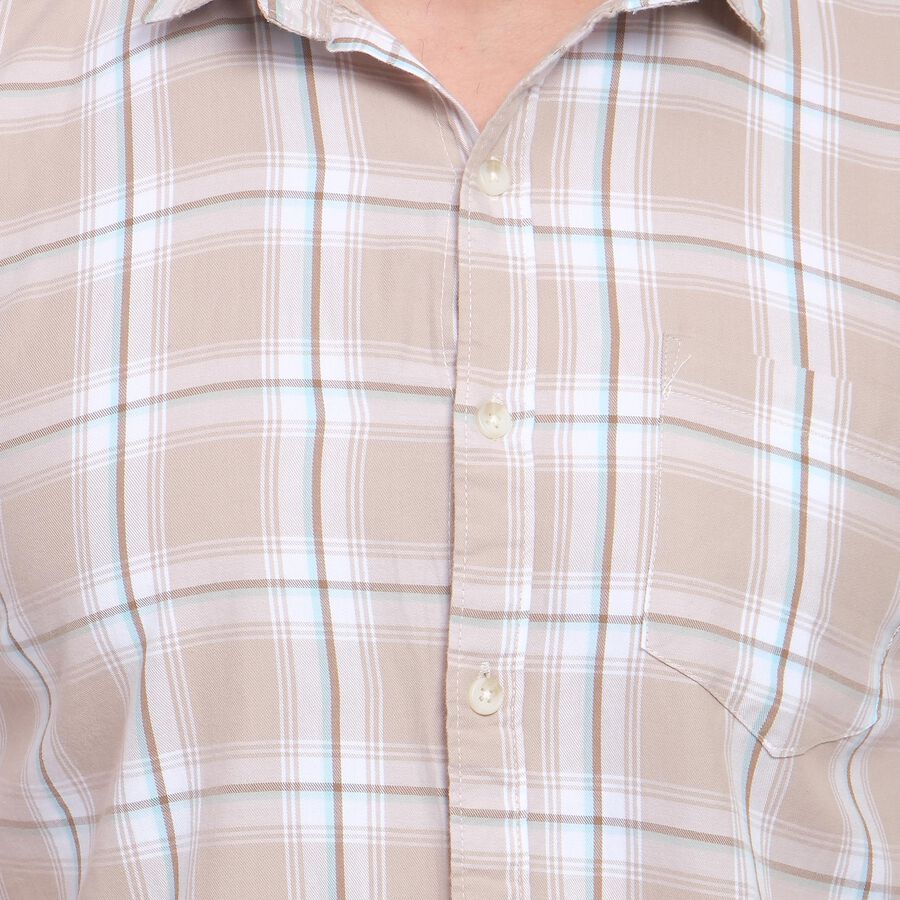 Men's 100% Cotton Casual Shirt, Beige, large image number null