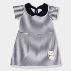 Infant Girls' 100% Cotton Frock, नेवी ब्लू, small