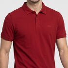 Men's Maroon Polo Neck Polo T-Shirt, मरून, small