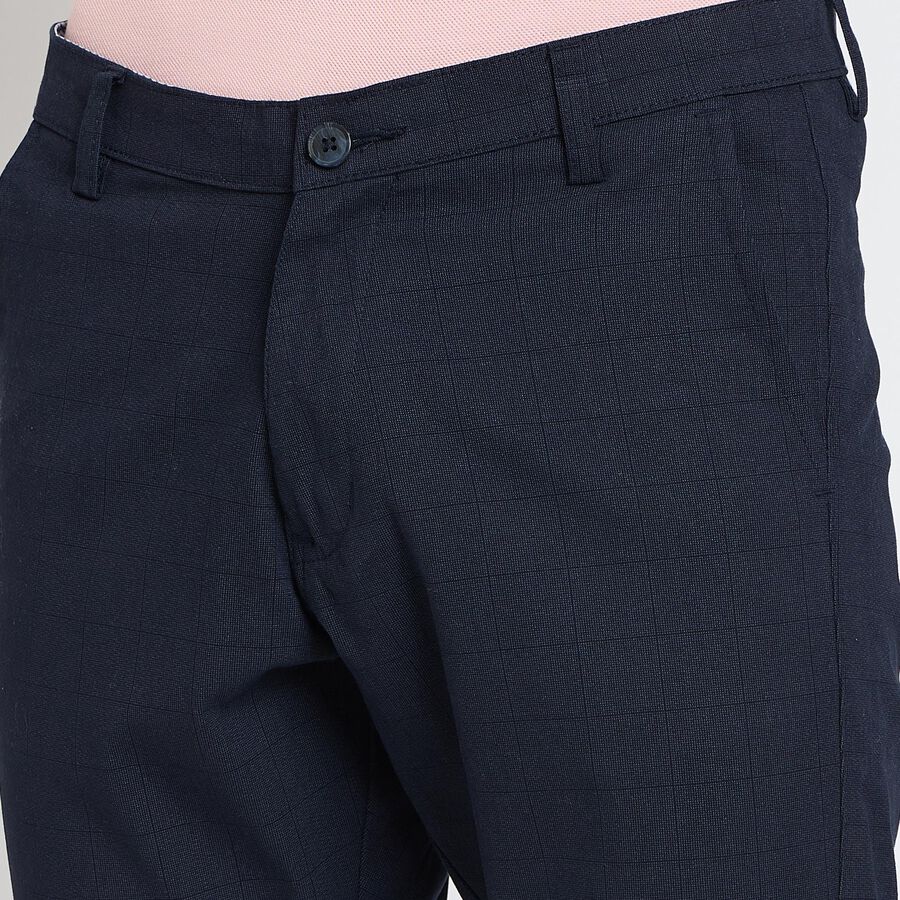Men's Slim Fit Casual Trousers , Navy Blue, large image number null