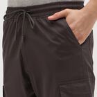 Men's Dark Graphite Grey Tapered Fit Cargo Track Pants, Dark Grey, small image number null
