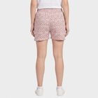 Women's Pink Regular Fit Floral Print Shorts, हल्का गुलाबी, small