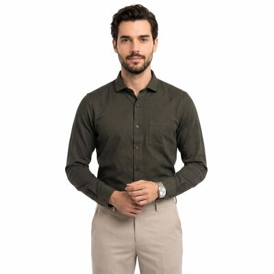 Men's Dark Green Formal Shirt