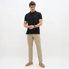 Men's Jet Black Polo Neck Casual T-Shirt, काला, small image number null
