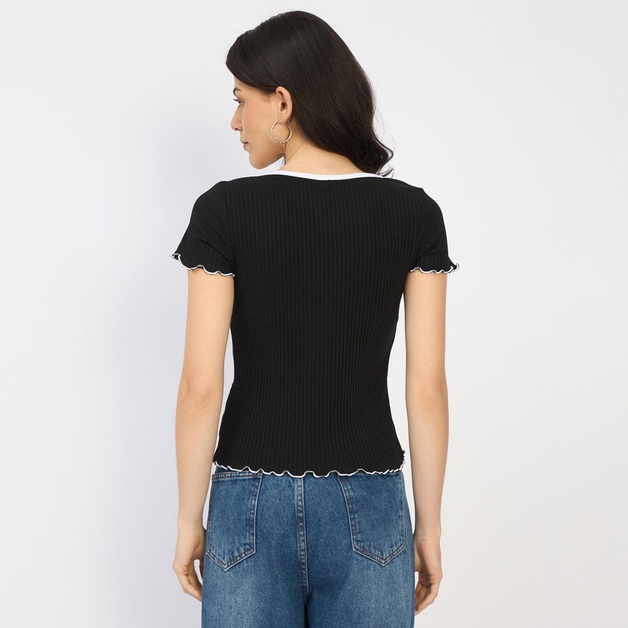 Ladies'  Crop  Top, Black, large image number null