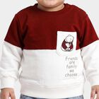 Infants' Maroon Cotton Round Neck Pullover Sweatshirt, मरून, small