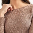 Women's Rich Coffee Brown Round Neck Classic Top, Brown, small