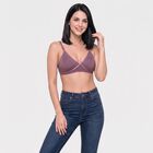 Women's Purple V-Neck Bralette Bra, बैंगनी, small