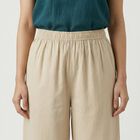 Women's Beige Wide-Leg Elastic Waist Palazzos, Beige, small