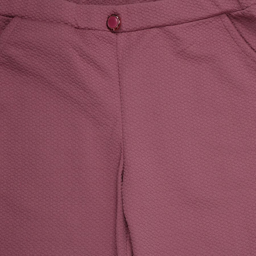 Girls' Pink Relaxed Fit Tie-Front Trousers, Pink, large