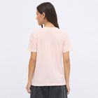 Women's Light Pink Round Neck Casual T-Shirt, Light Pink, small