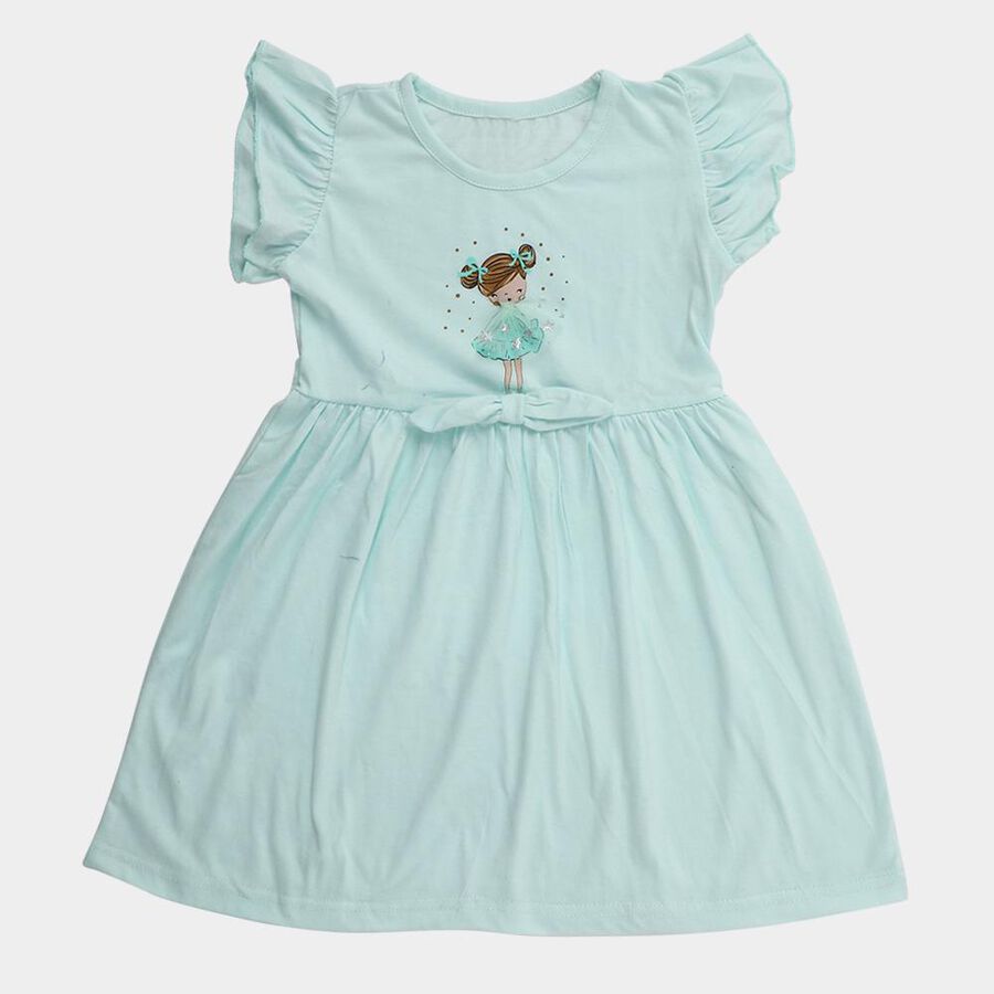 Girls' Frock, Light Green, large