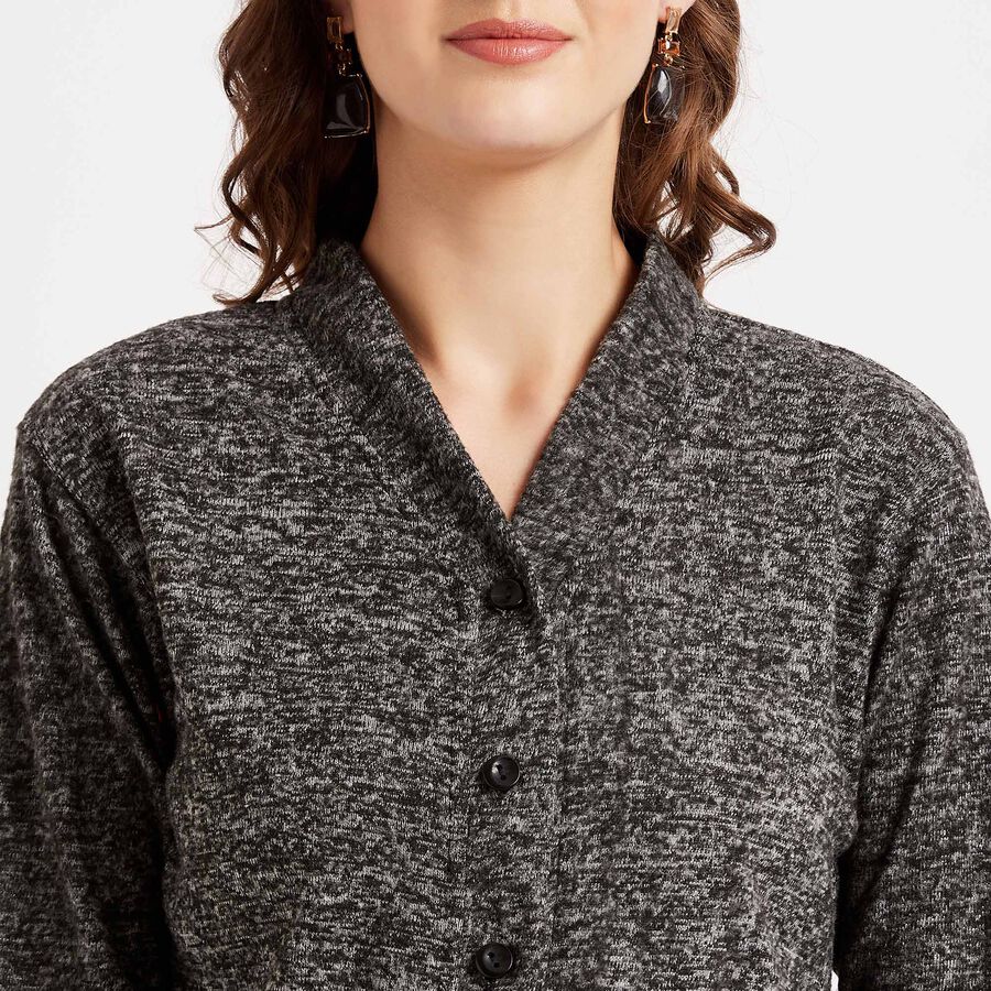 Solid Cardigan, Charcoal, large image number null