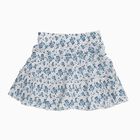 Girls' White and Blue Floral Tiered Mini Skirt, Light Blue, small