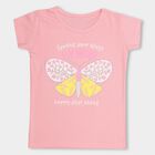 Girls' 100% Cotton T-Shirt , गुलाबी, small
