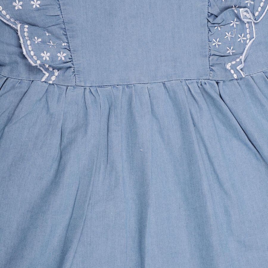 Girls' Frock, हल्का नीला, large image number null