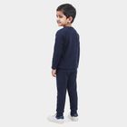 Boys Navy Blue Crew Neck Graphic Print Baba Suit, Navy Blue, small